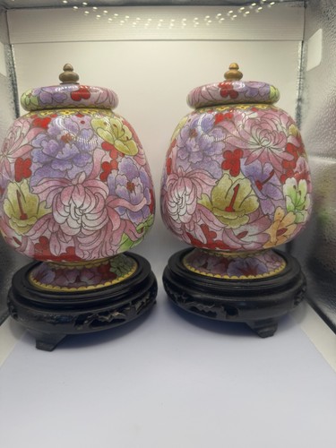 Coppia vasi cloisonne cinesi - coppia,
